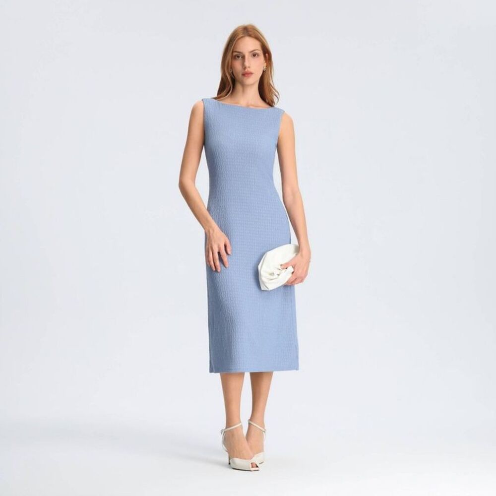 A New Day - Women's Open Back Midi Dress - A New Day Light Blu Blue - Picture 3 of 4